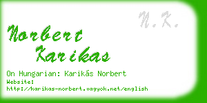 norbert karikas business card