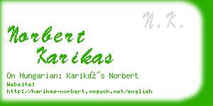 norbert karikas business card